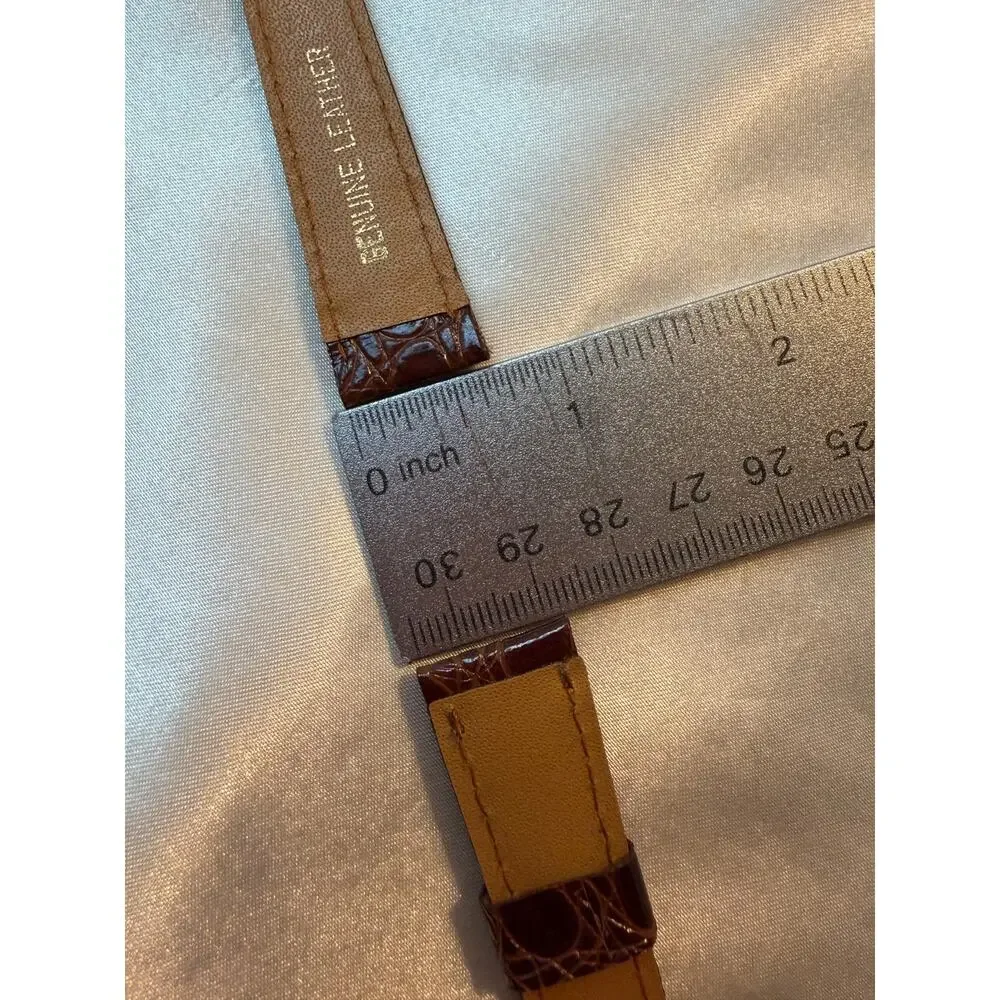 Brown Crocodile-Pattern Genuine Leather Watch Band Strap (CCC115)